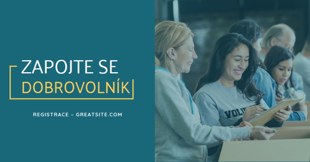 Povzbuzujme dobrovolníky blue modern-simple