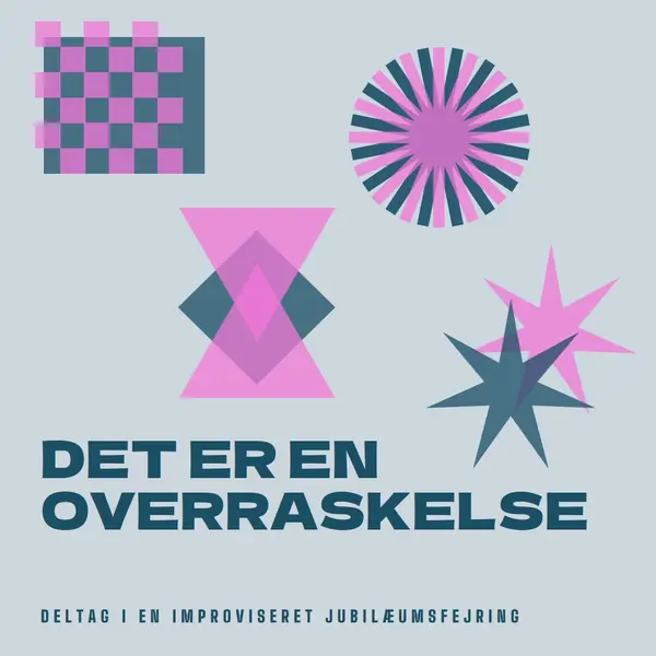 Overraskelsesfejring yellow graphic,risograph,shapes