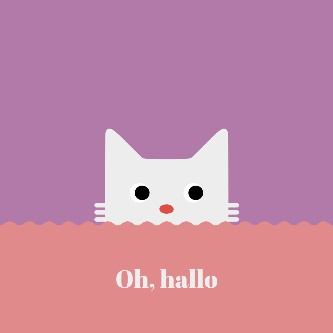 Oh, hallo red cute,simple,cat,neutral,bright,fun
