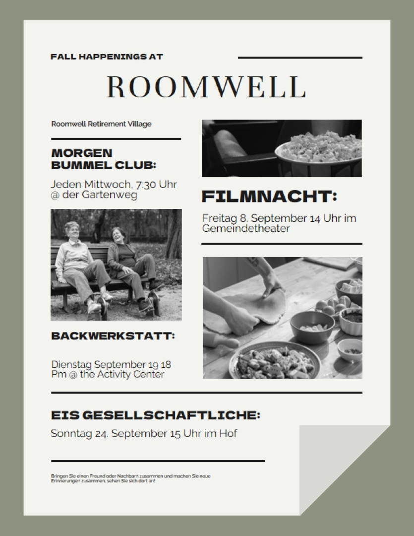 Klassischer fetter Veranstaltungsflyer green vintage,retro,newspaper,editorial,informative