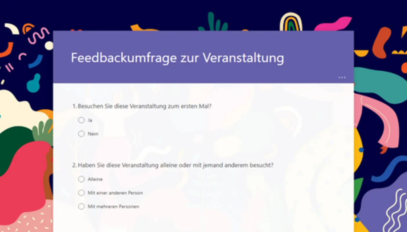 Feedback-Umfrage zu Veranstaltungen purple