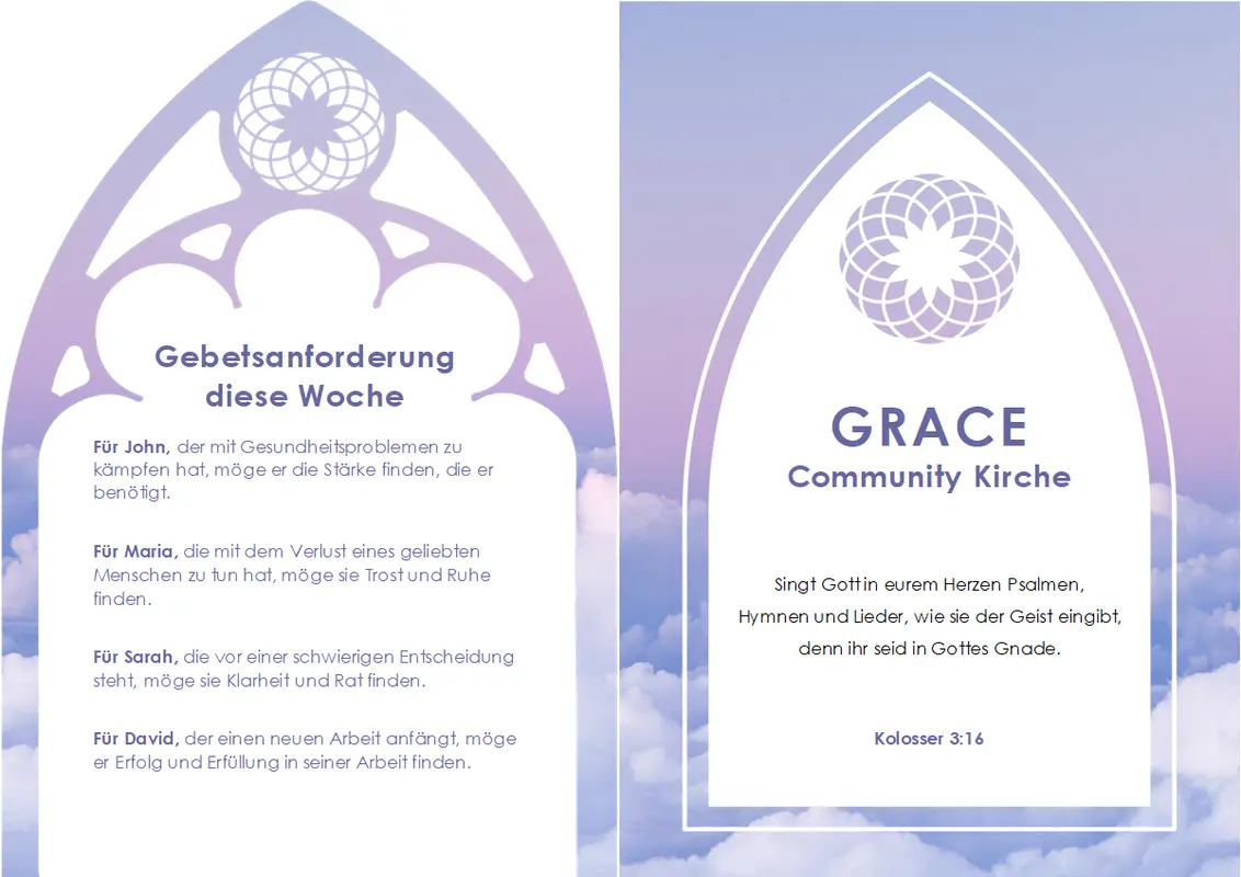 Kirchenanzeiger (gefaltet) purple modern simple