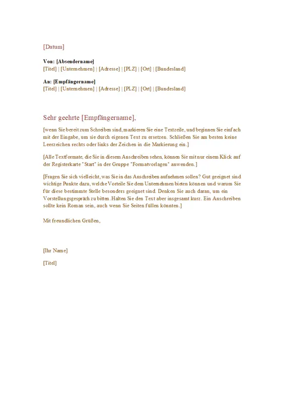 Formeller Geschäftsbrief modern simple