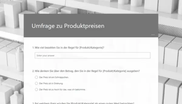 Umfrage zur Preisgestaltung gray