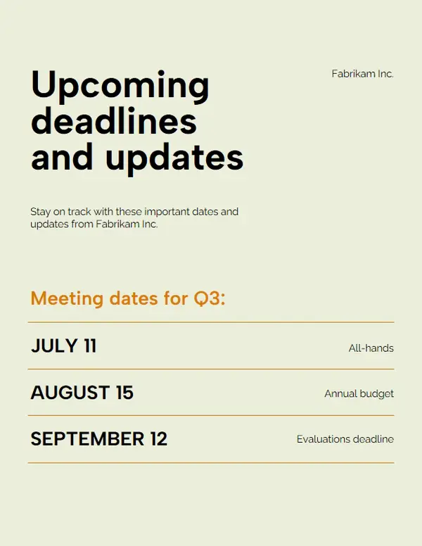 Simple corporate update flyer Green simple, modern, lines, typographic