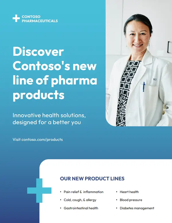 Classic corporate product flyer Blue simple, corporate, professional, gradient
