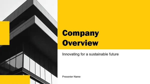 Modern company overview presentation yellow modern geometric corporate