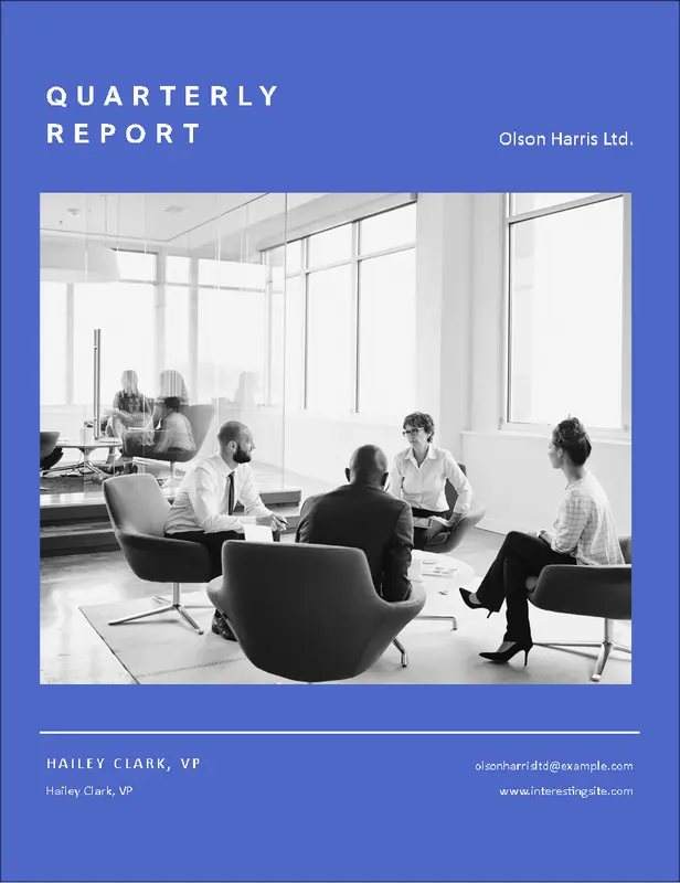 Business report (graphic design) blue modern simple