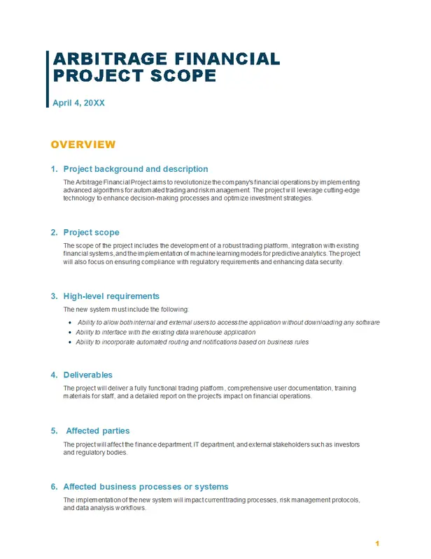 Business project scope report white modern simple