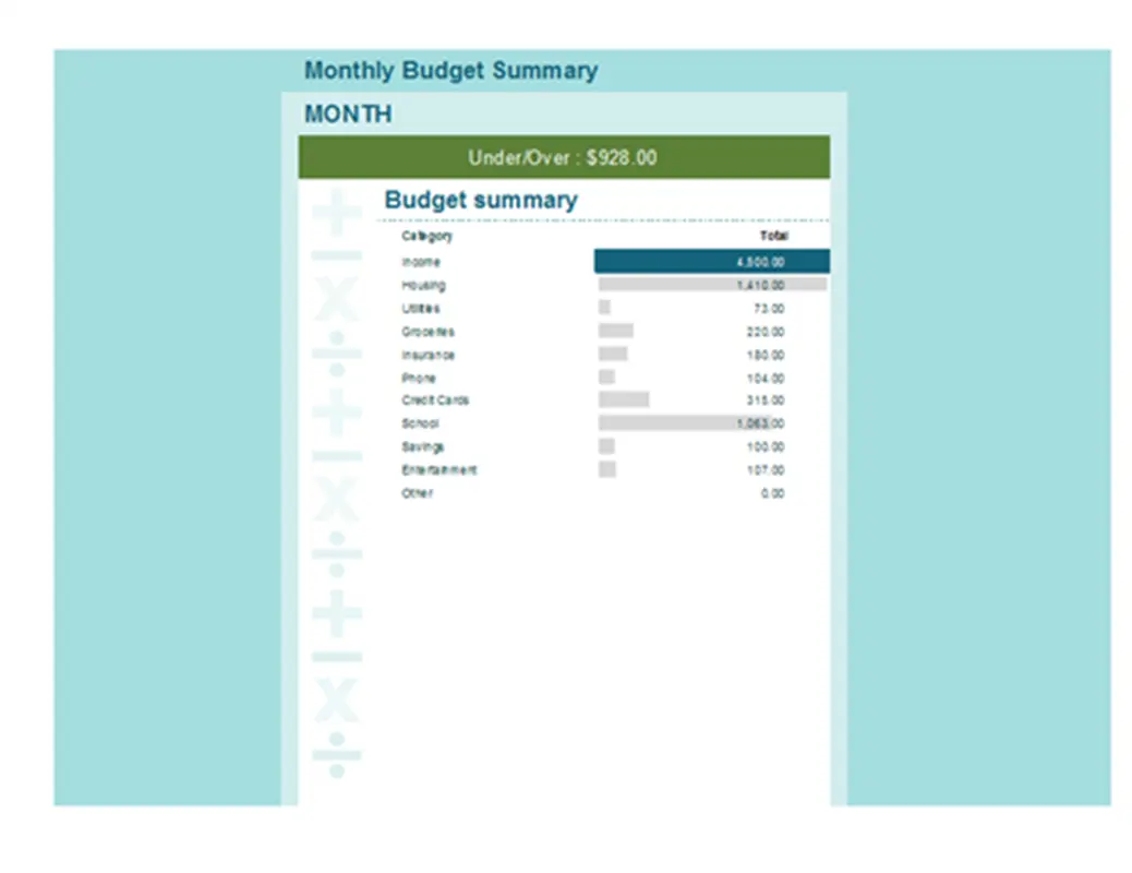 Budget calculator blue modern simple