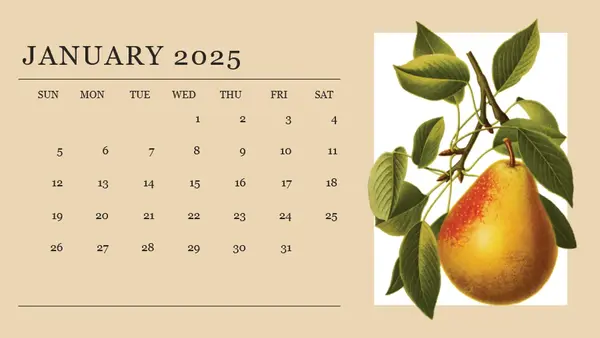 Botanicals monthly calendar vintage-botanical