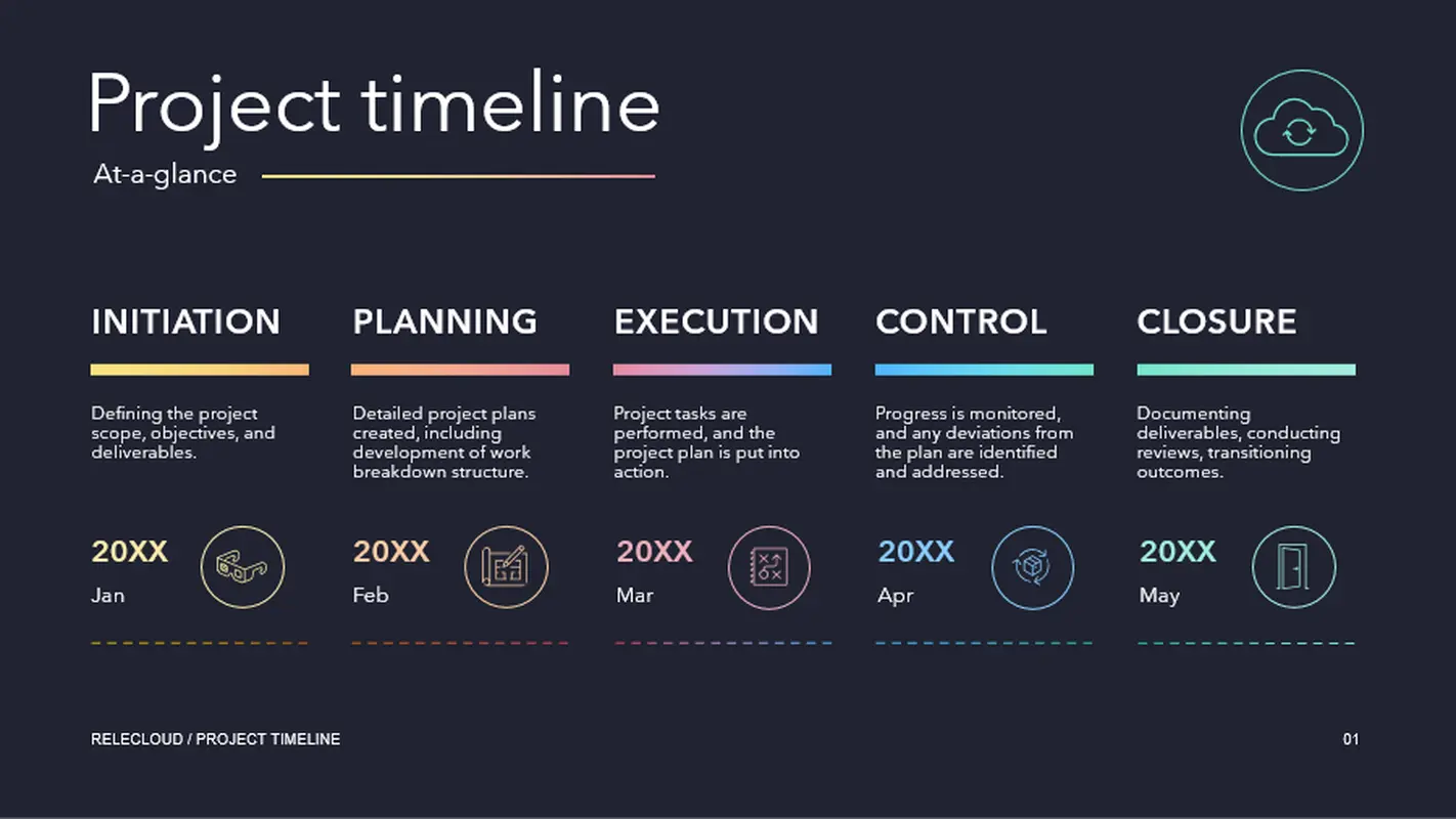 Gradient history timeline purple modern-simple
