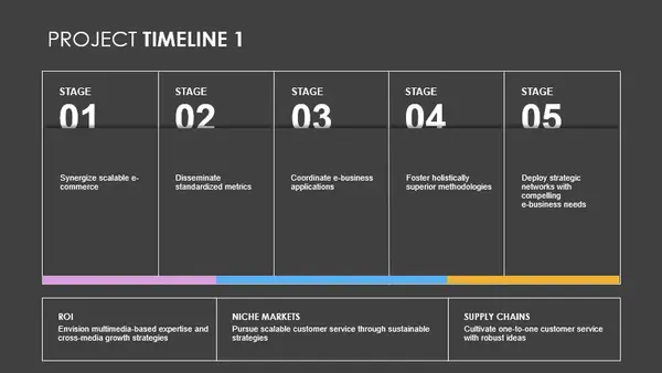 Project stage timeline gray modern geometric