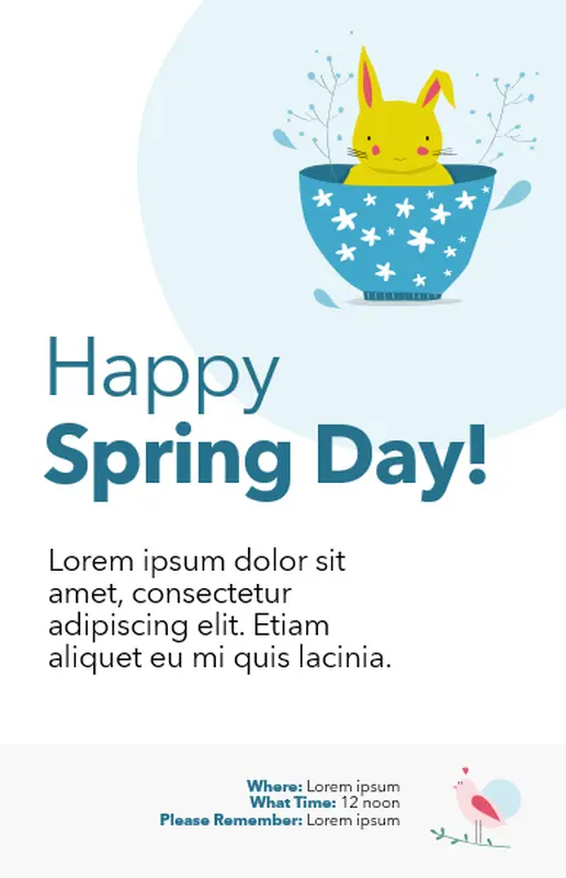 Spring printables blue whimsical color block