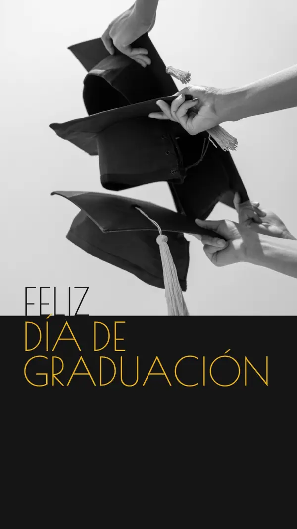 Feliz día de graduación black modern-simple
