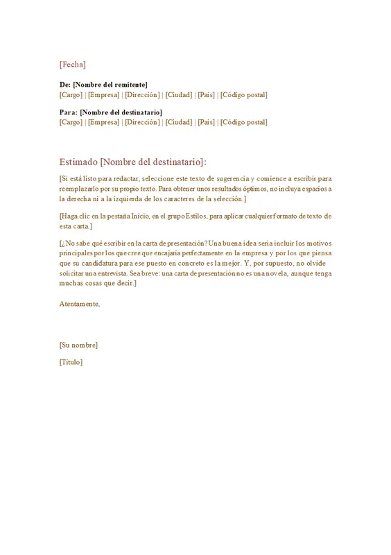 Carta de negocios formal modern simple