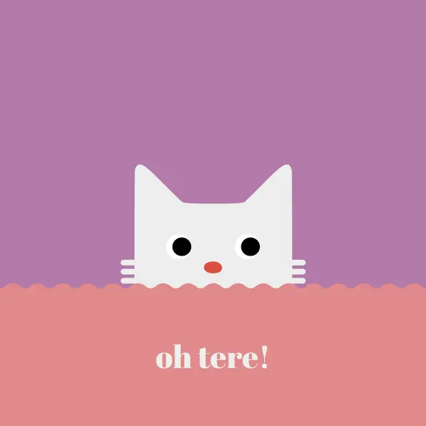 Oh, tere! red cute,simple,cat,neutral,bright,fun