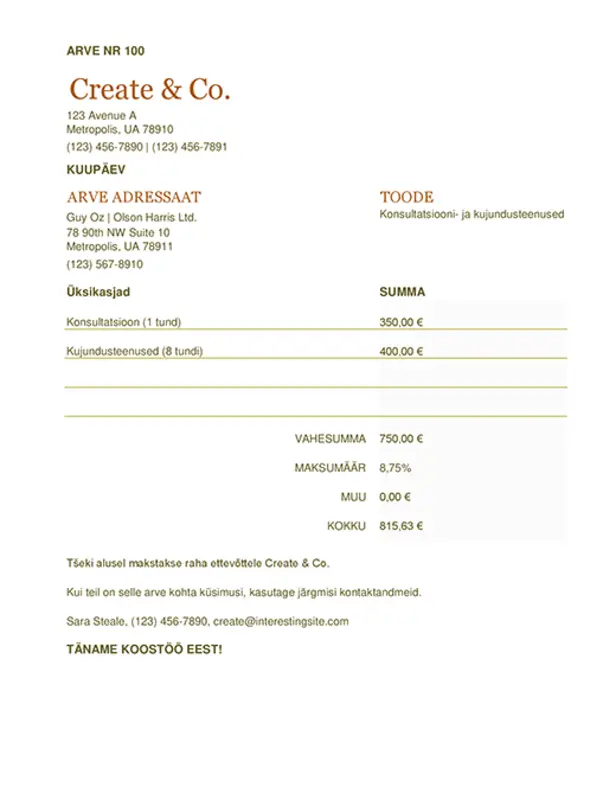 Arve (tööleht) brown modern simple