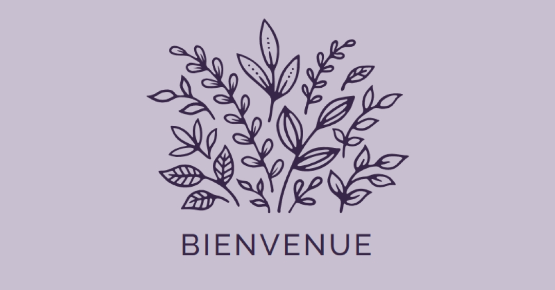 Bonjour purple whimsical-line