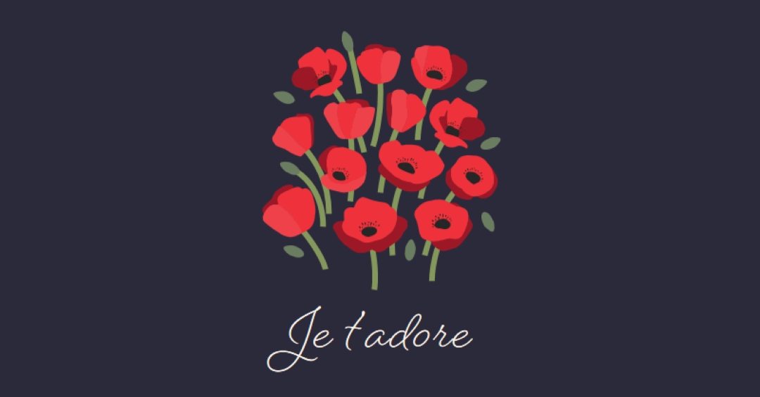Je t’adore black whimsical-line