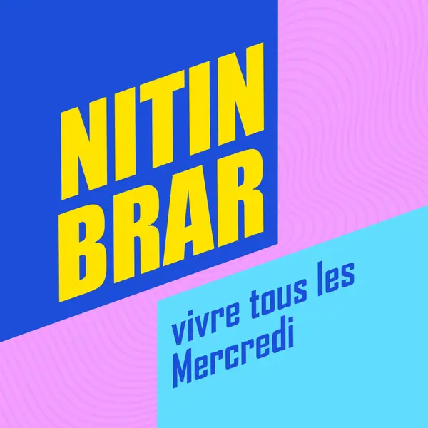 Diffusion de podcast en direct blue bold,bright,typography,geometric,vibrant,block