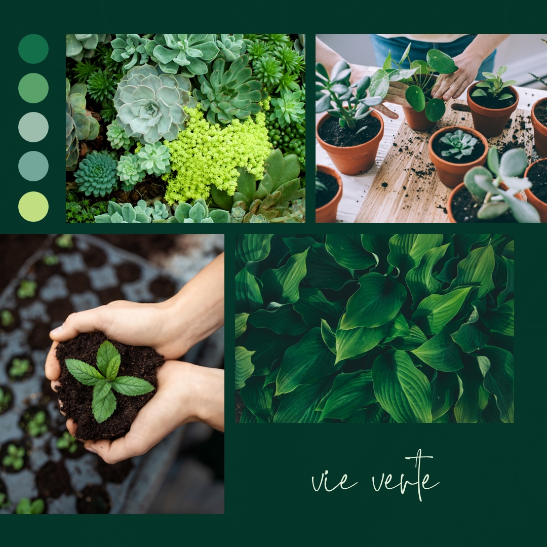 Pouce vert vivant green photographic,simple,collage,palette,handwriting,graphic