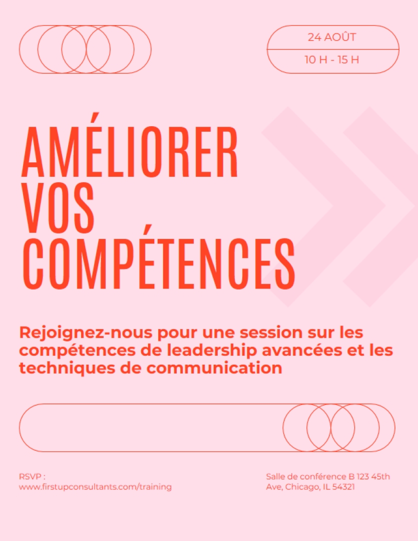 Flyer d’événement rétro moderne pink modern,bold,typographic,shapes,outlines