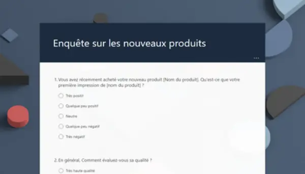 Enquête sur un nouveau produit blue