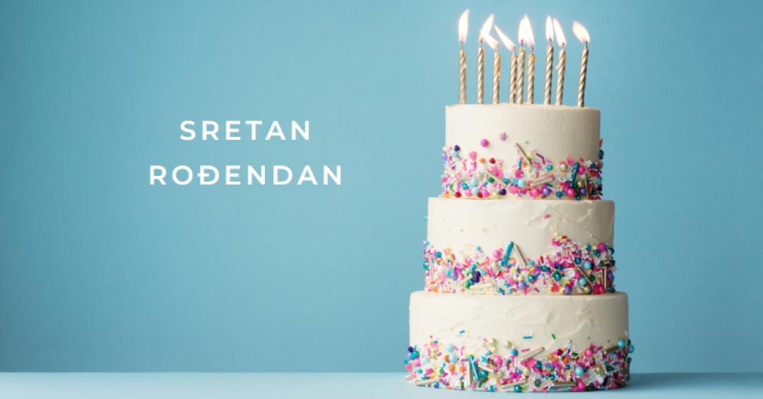 Sretna rođendanska torta blue modern-simple