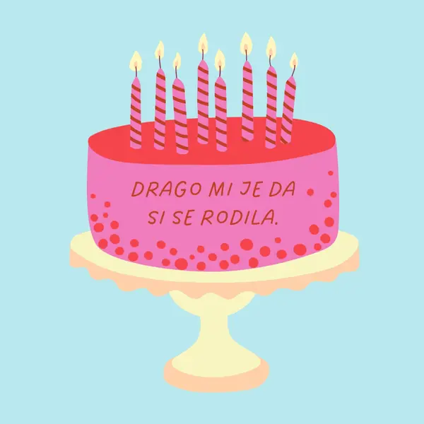 Drago mi je da ste se rodili pink cute,3d,minimal