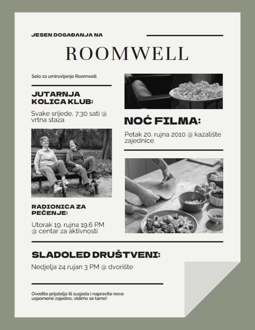 Letak za klasični podebljani događaj green vintage,retro,newspaper,editorial,informative