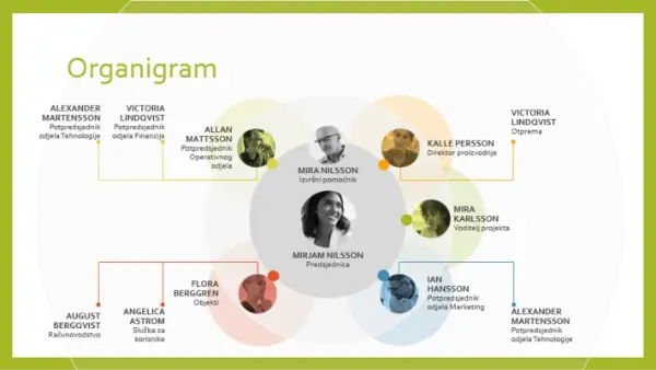 Organizacijski grafikon tima modern simple