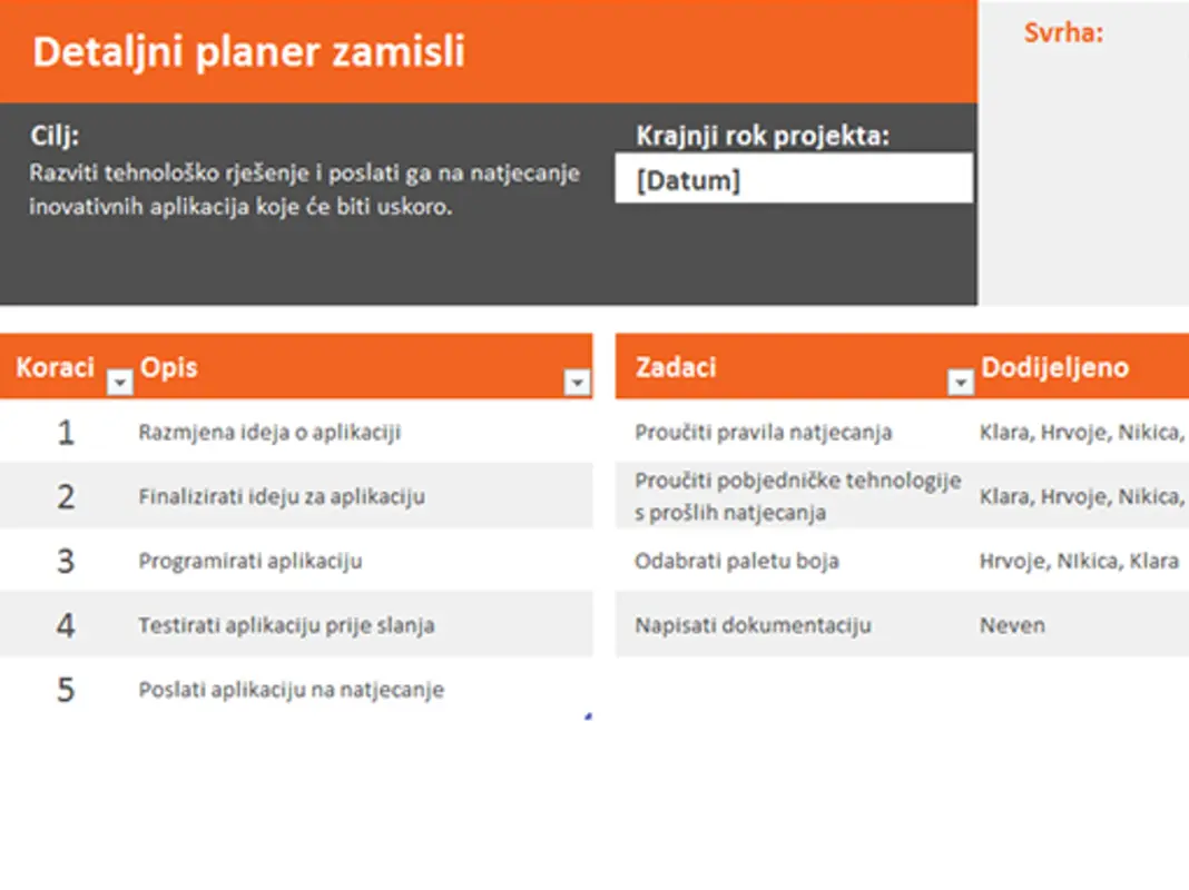 Planer ideja orange modern simple