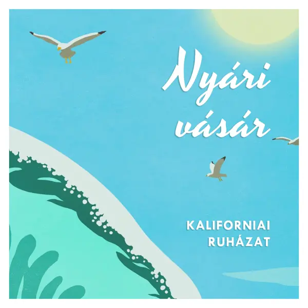 Nyári vásár bejelentése blue vintage-retro