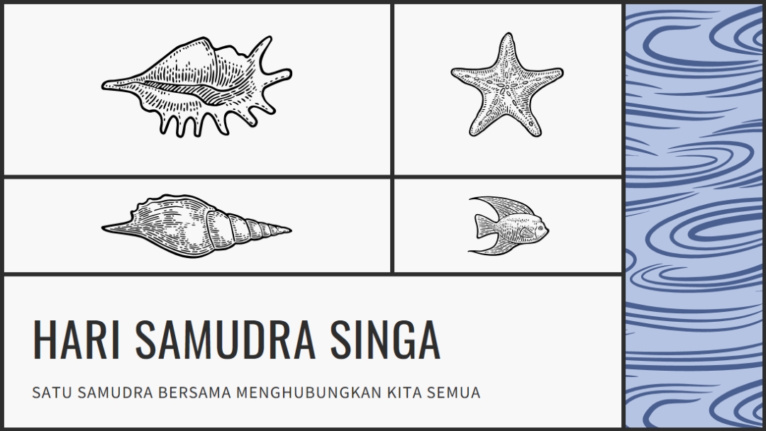 Selamat Hari Samudra Singa white vintage-retro