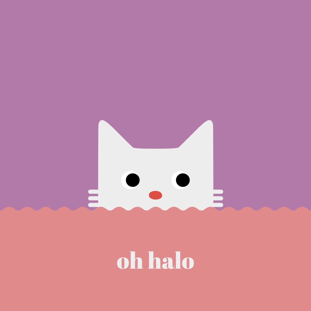 Oh, halo red cute,simple,cat,neutral,bright,fun