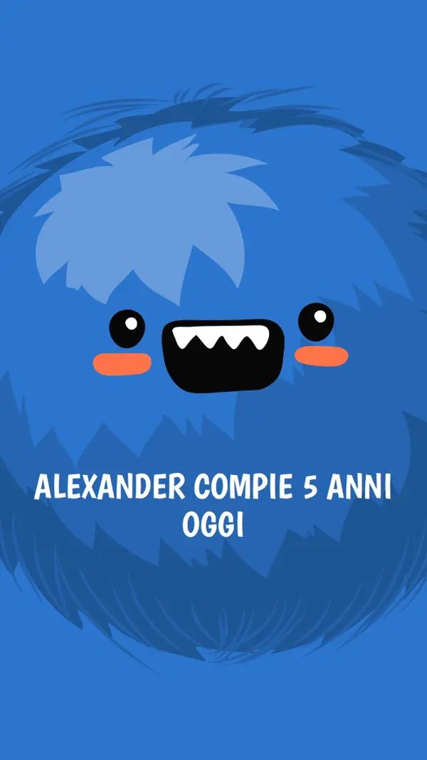 Piccolo mostro compie cinque anni blue whimsical-color-block