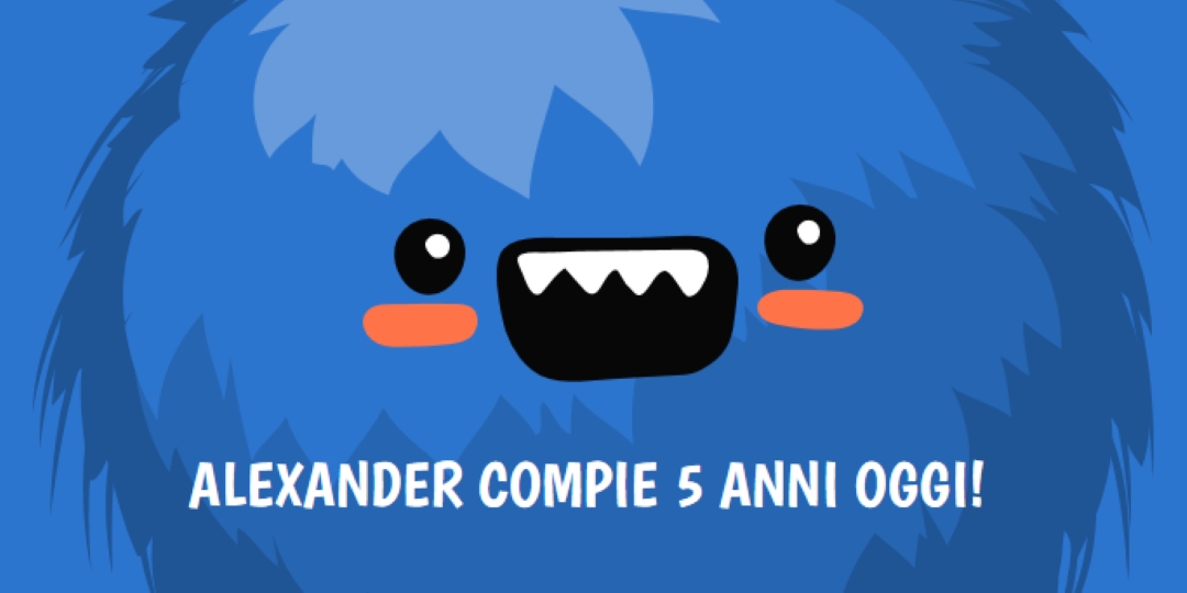Piccolo mostro compie cinque anni blue whimsical-color-block