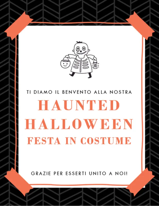 Scheletri stampabili per feste di Halloween black whimsical line