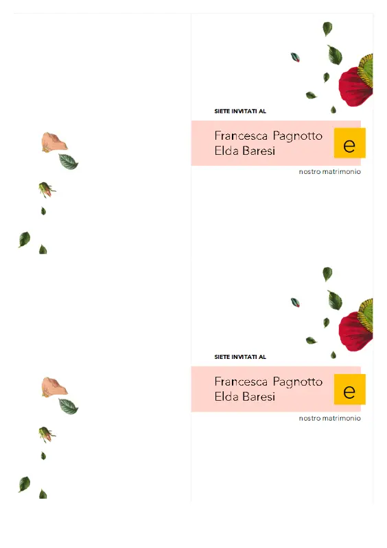 Invito a nozze floreale pink organic simple