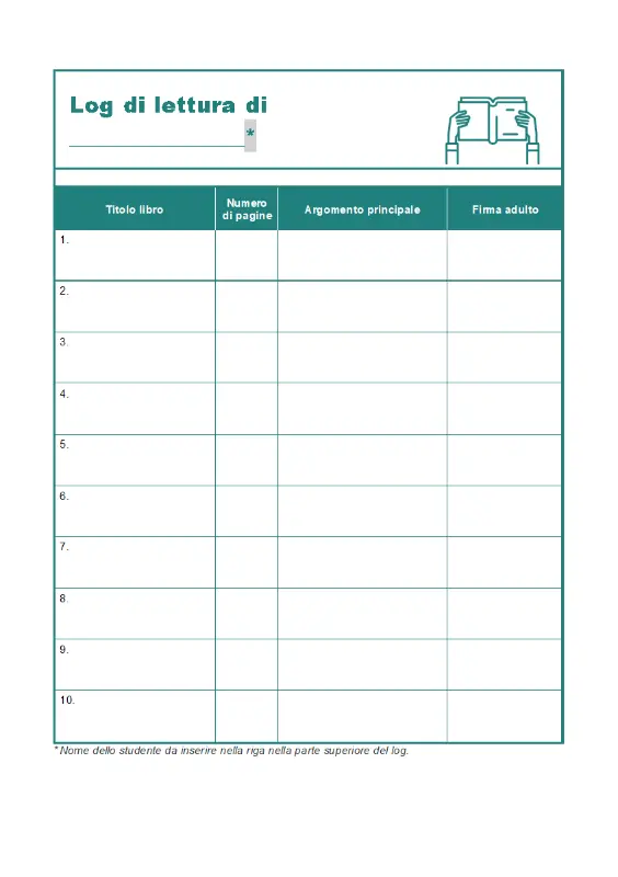 Log di lettura green modern-simple