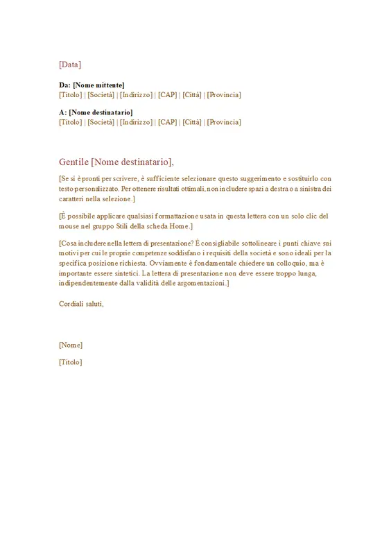 Lettera commerciale formale modern simple