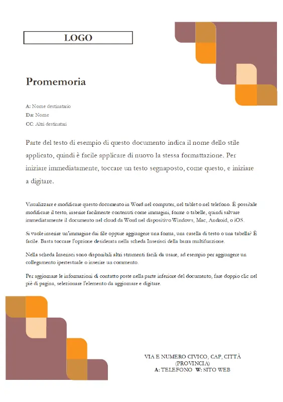 Promemoria con angoli e curve brown modern simple