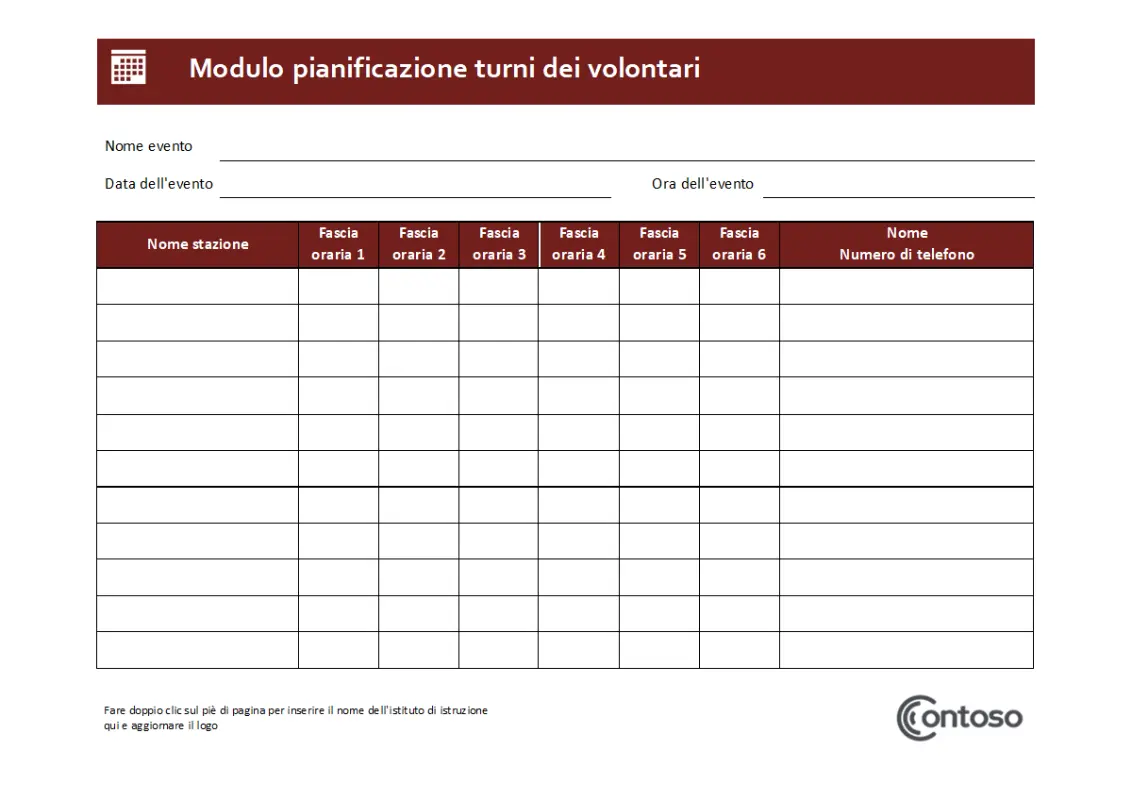 Pianificazione dei turni dei volontari brown modern simple