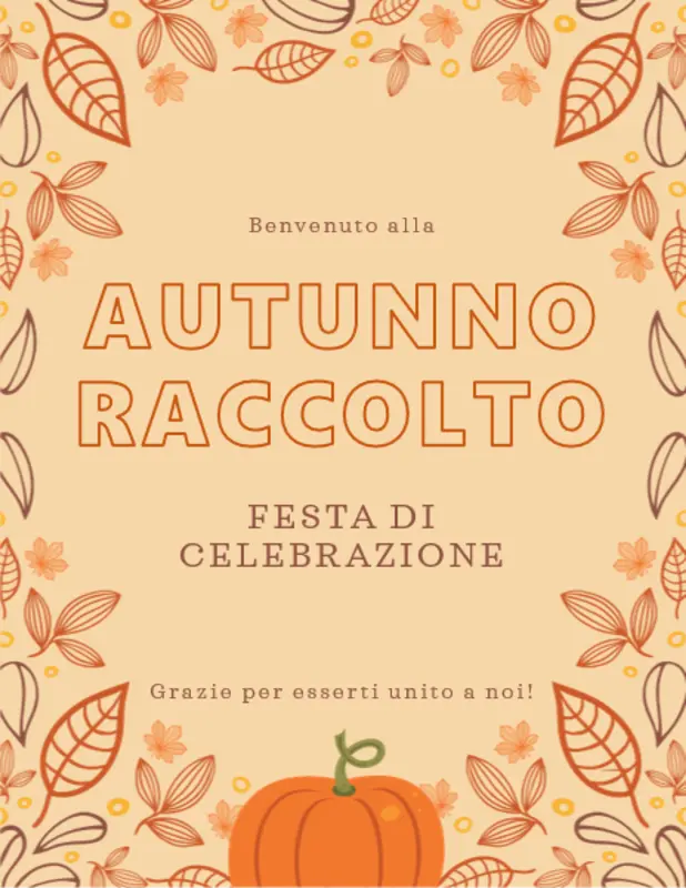 Materiali stampabili per una festa autunnale orange whimsical-line
