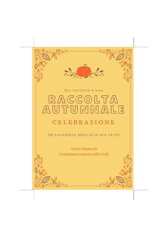 Invito alla festa d’autunno orange organic-simple