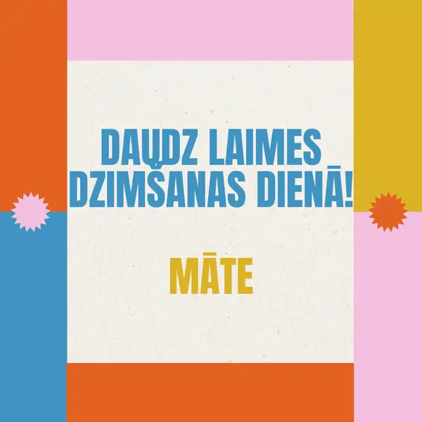 Daudz laimes dzimšanas dienā! gray retro,bold,geometric