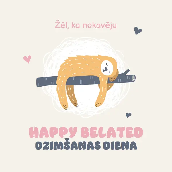 Belated birthday wishes white playful,cute,illustrative,whimsical,friendly,charming,graphic