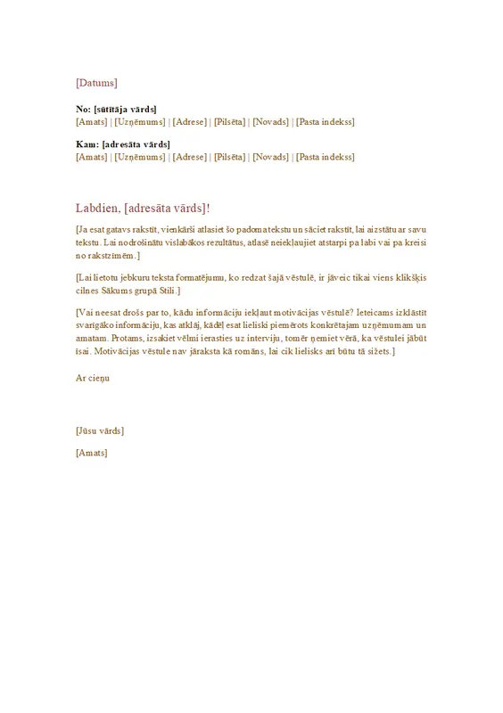 Oficiāla darījumu vēstule modern simple