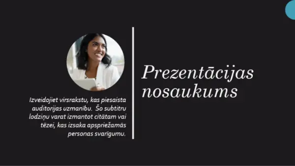 Biogrāfijas prezentācija black modern geometric